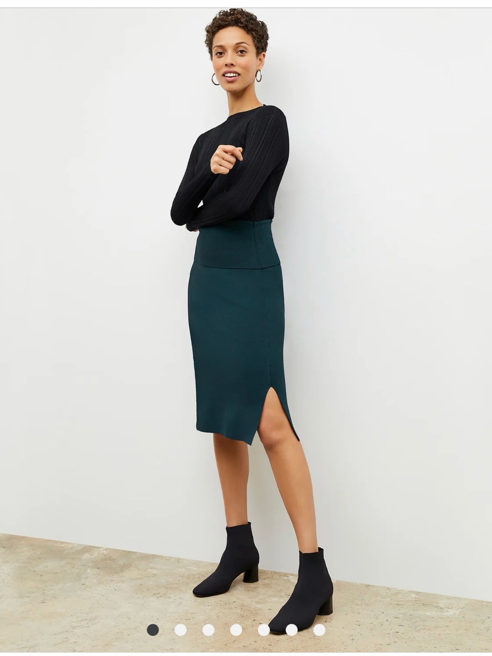MM Lafleur High-Waist Pencil Skirt - Harlem 2.0 in Deep Sea - Size small